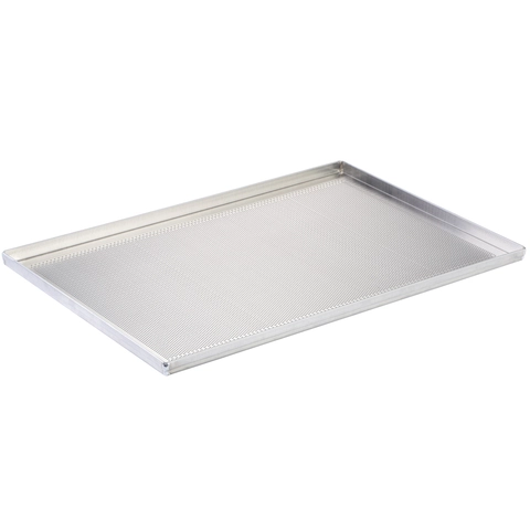 Bakebrett alu. perforert 60 x 40 x H2cm Lavkant 4 sider, 1.5mm tykk