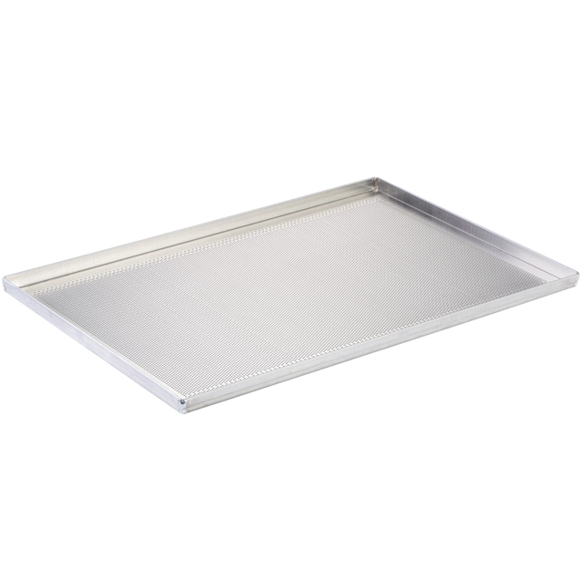 Bakebrett alu. perforert 60 x 40 x H2cm Lavkant 4 sider, 1.5mm tykk 