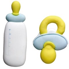 Sukkerdekor smokk/flaske - 120stk ass. Lys blå, 5-7cm