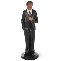 Figur brudgom, mørk 4 stk - H10,5cm