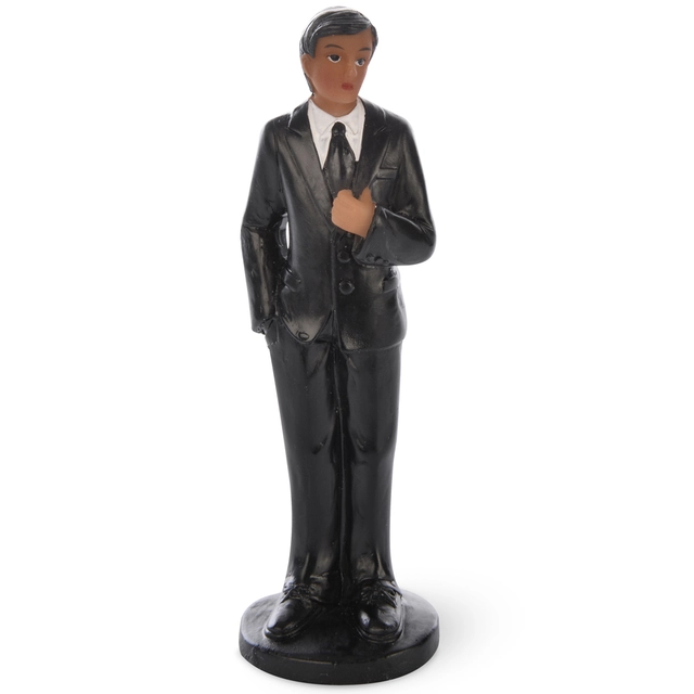 Figur brudgom, mørk 4 stk - H10,5cm 