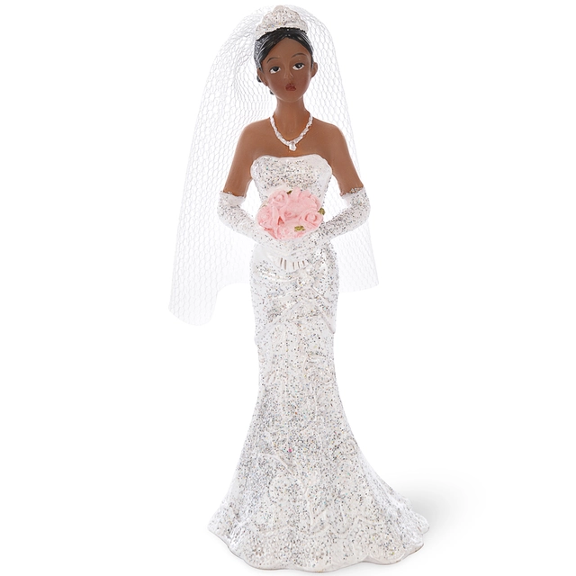 Figur brud, mørk 4 stk - H10,5cm 