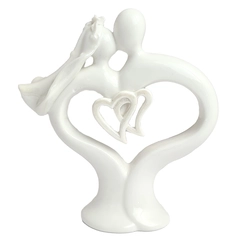 Brudepar porselen hjerte