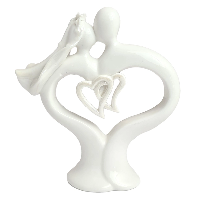 Brudepar porselen hjerte 