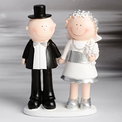 Brudepar sølvbryllup H15cm, 2 stk