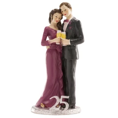 Brudepar jubileum 25år - 16cm 2stk