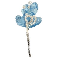 Blomst med perler - 100stk H10cm - Bøyelig stilk