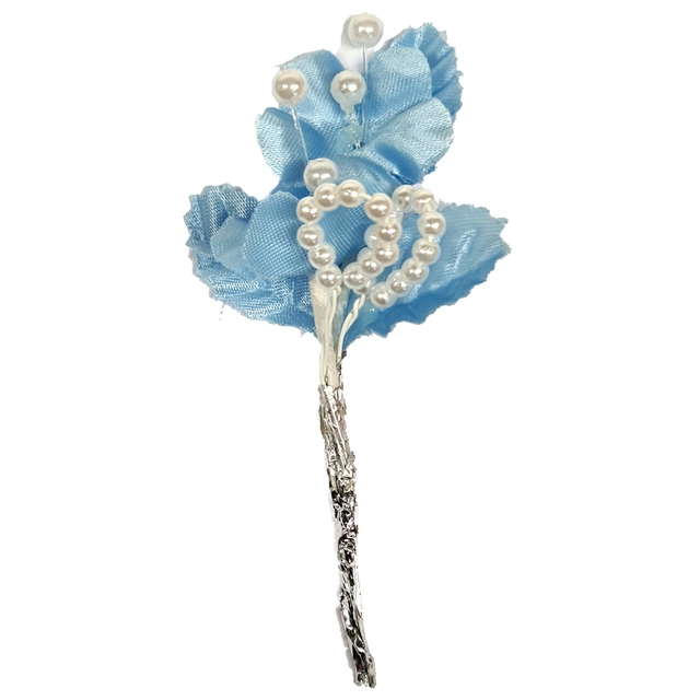 Blomst med perler - 100stk H10cm - Bøyelig stilk 