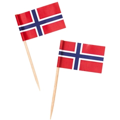 Norske flagg på pinne - 720stk Til kransekake og liknende mat