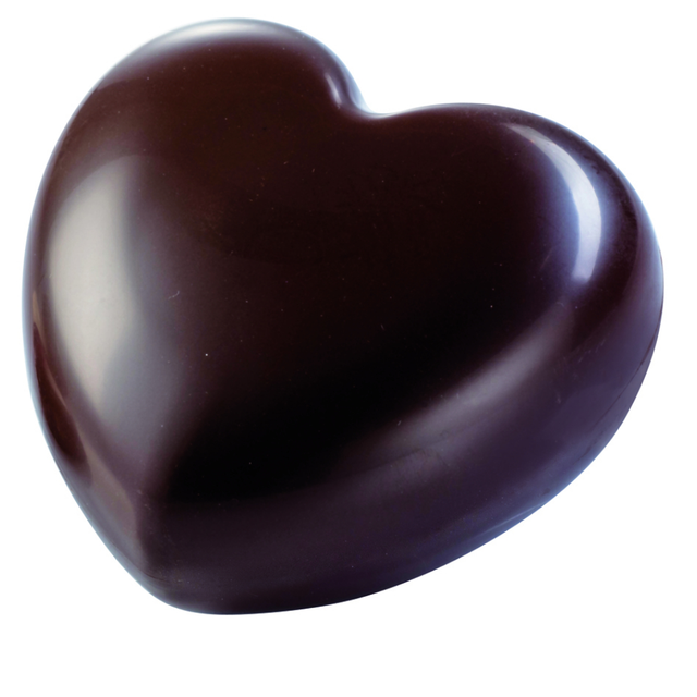 Konfektform polykarbonat 3D Hjerte 75 x 70 x H22mm - 38gr x 6 