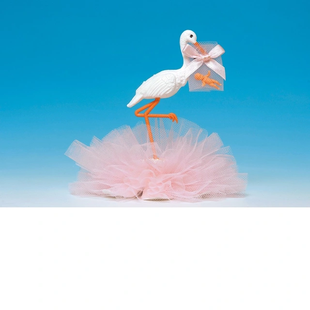 Stork i plast 11cm rosa. 20stk 