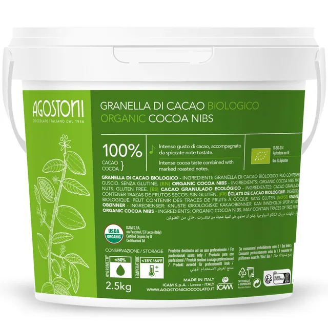 Kakao nibs hakket - 2,5kg Røstet, økologisk 