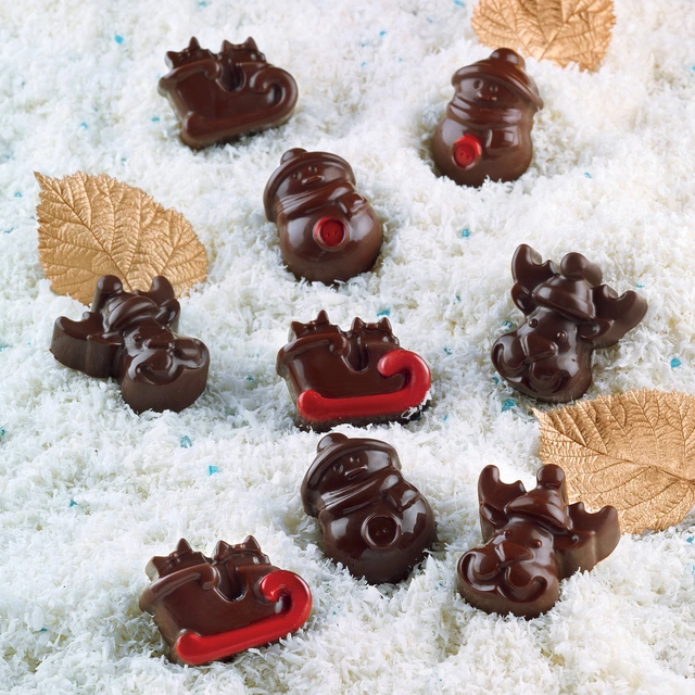 Konfektform silikon - SCG23 Choco Winter 33 x 27 x H15mm - 8ml x 15 