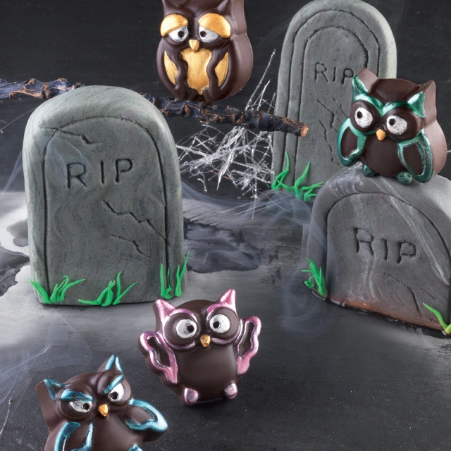 Konfektform silikon - SCG26 Choco Owl 34 x 30 H15mm - 7ml x 15 