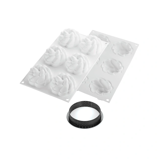 Kit Tarte Ring Fleur Ring: Ø80mm - Silikonform: Ø74 x H35mm 
