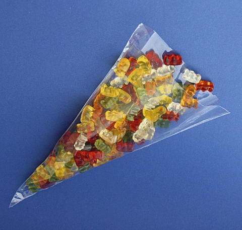 Konfektpose konisk 180 x 310mm eske 1000 stk - 40µ 