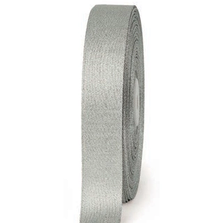 Bånd tekstil glitter sølv 9mm x 50m 