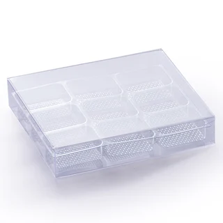 Konfekteske 9 biter transparent - 25stk 110 x 100 x H20mm