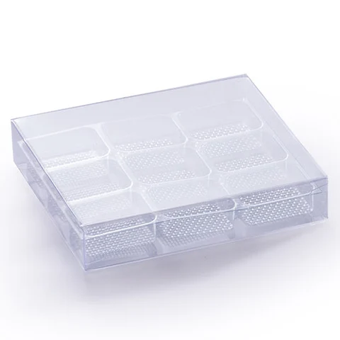 Konfekteske 9 biter transparent - 25stk 110 x 100 x H20mm 
