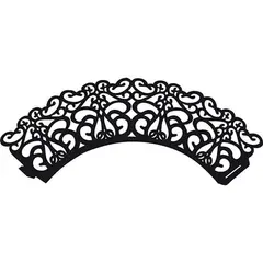 Cup cake bånd sort - 12stk Ø5,5cm bunn