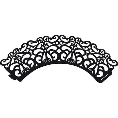 Cup cake bånd sort - 12stk Ø5,5cm bunn 