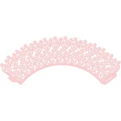 Cup cake bånd rosa - 12stk Ø5,5 bunn