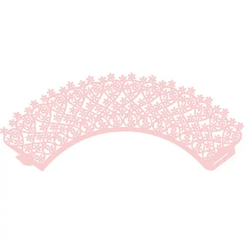 Cup cake bånd rosa - 12stk Ø5,5 bunn 