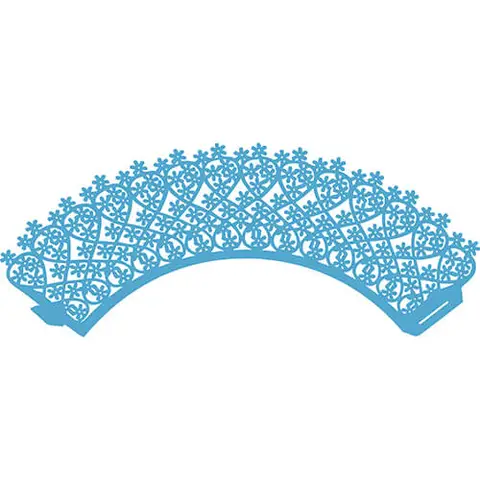 Cup cake bånd blå - 12stk Ø5,5cm i bunn 