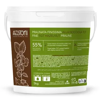 Hasselnøttpraline krem 55% TGT - 5kg Intens hasselnøttsmak, hint av karamell