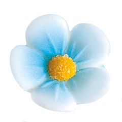 Blomst i sukkerpasta 24mm blå -  288stk