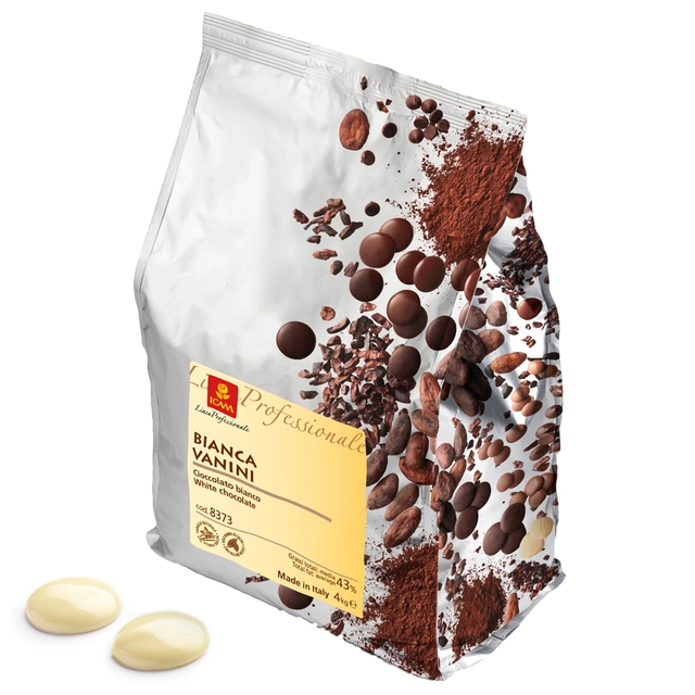 Vanini hvit sjokolade 43% fett Intens aroma og smak av melk og vanilje 