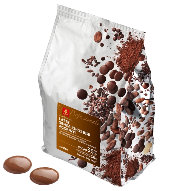 Sjokolade 36% uten tilsatt sukker Full melkesmak og kakao, god sødme 