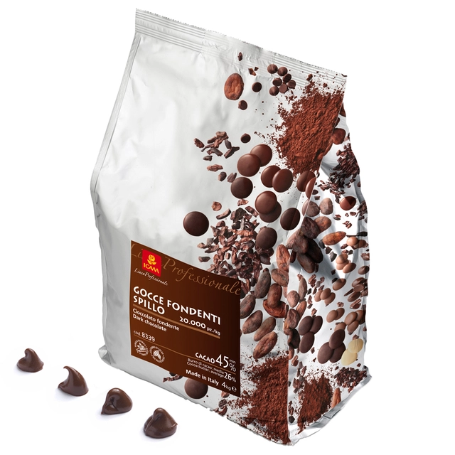 Sjokoladedråper 45% mini Bakefast, 20.000 stk/kg ~ 0.05g stk 