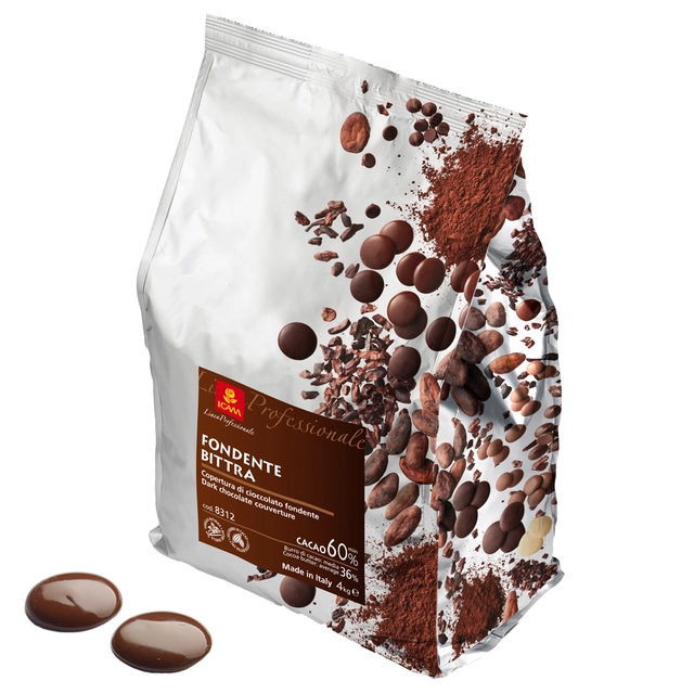 Bittra 60% sjokolade Rik kakaosmak, syrlig og bitter 