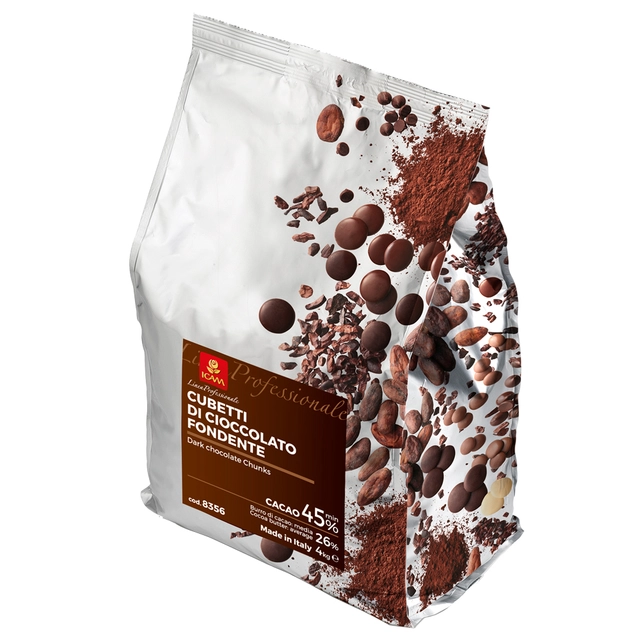 Sjokoladebiter bakefast 45% - 4kg Ren kakaosmak, balansert, god sødme 