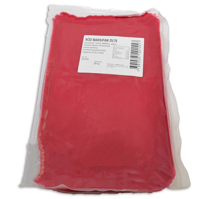 Overtrekksmarsipan rød 25/75 2,5kg Azo fri 