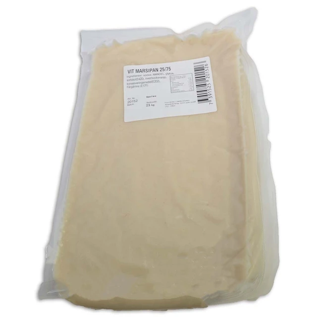 Overtrekksmarsipan naturhvit 25/75 