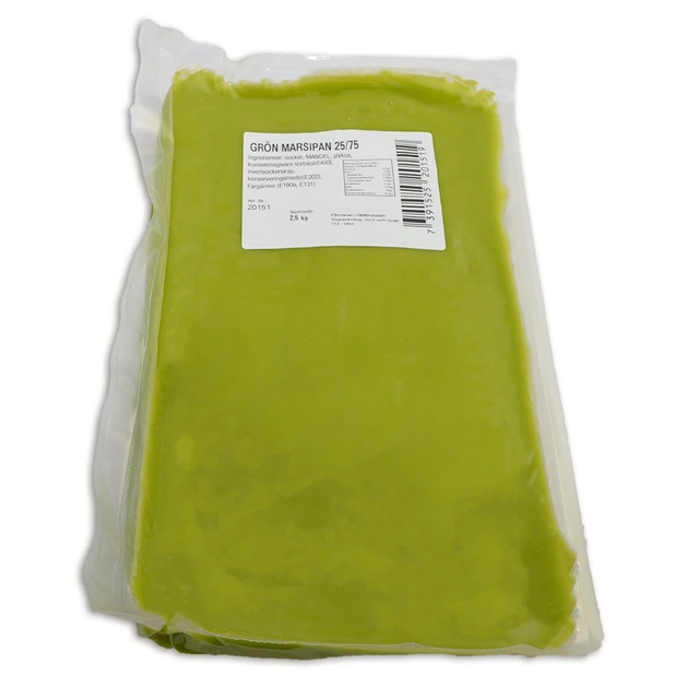 Overtrekksmarsipan grønn 25/75 2,5kg Azo fri 