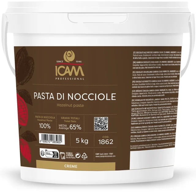 Hasselnøttpasta 100% - 5kg Høykvalitets hasselnøtt uten skall 