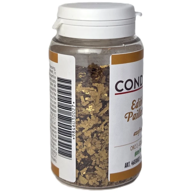 Gullflak knust - 45gr Til dekor av mat 