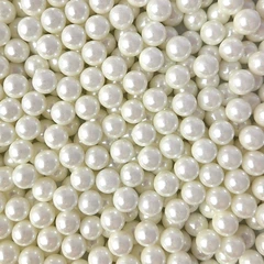Strøssel perle hvit 10mm - 1kg