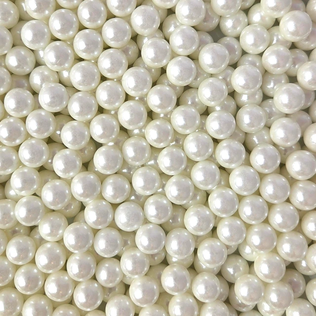 Strøssel perle hvit 10mm - 1kg 