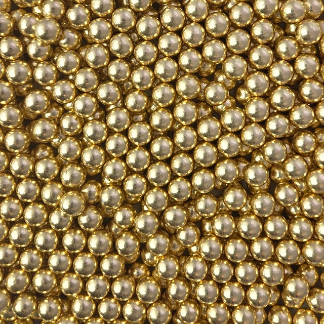 Strøssel metallisk gull 10mm - 1kg 