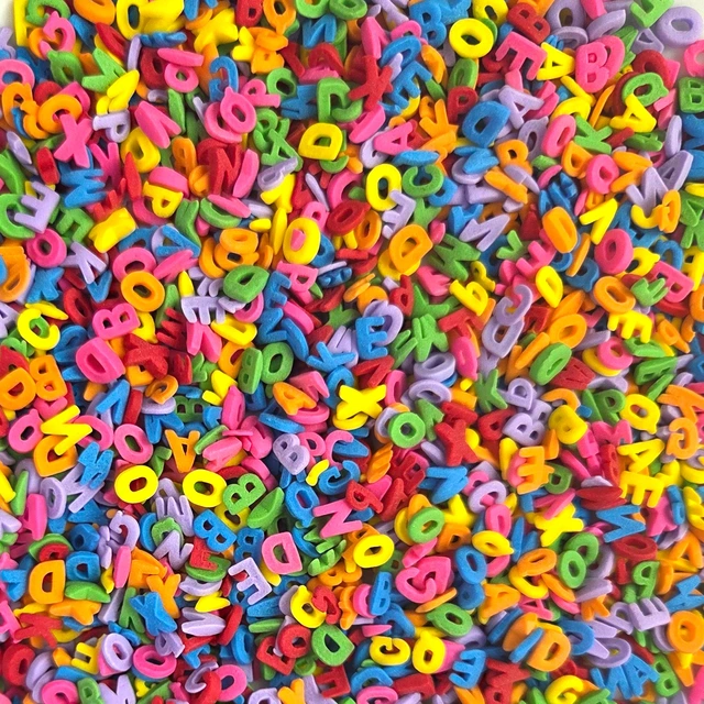 Sukkerpynt bokstaver A-Z - 1kg Ca. 8mm 