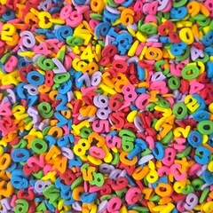 Sukkerpynt tall 0-9 - 1kg Ca. 8mm