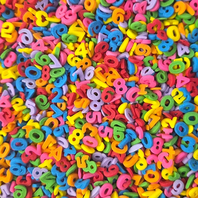 Sukkerpynt tall 0-9 - 1kg Ca. 8mm 