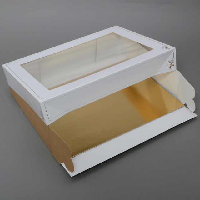 Kakeeske 590 x 440 x 120mm - 10stk 2-delt, gullbrett inkludert 