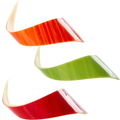 Krøll hvit sjokolade 9cm - 69stk Assortert - oransje, rød, grønn