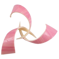 Krøll hvit sjokolade rosa 9cm - 69stk UTGÅR