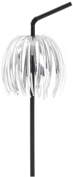 Sugerør 23.4cm, palme sølv - 100stk